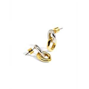 NEW RHO women's two-tone small link drop earring in gold